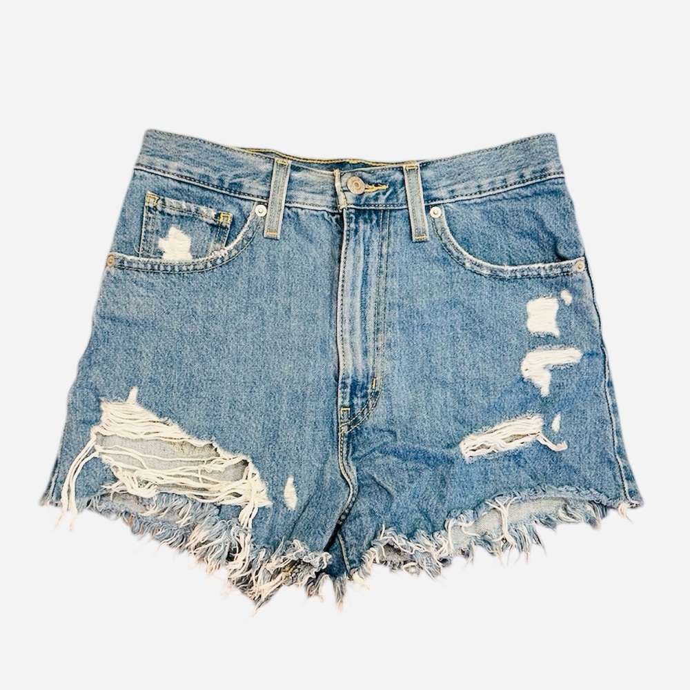 Levi’s High Waisted Mom Shorts Jean Shorts Denim Ripped Distressed 27